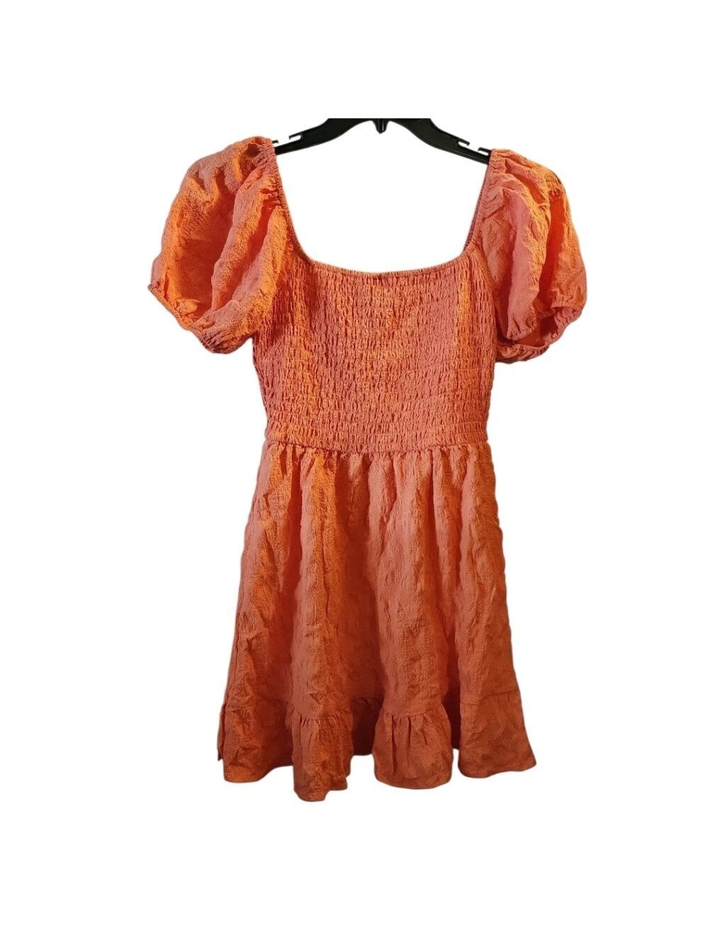 Lily Rose Orange Skater Dress Short Sleeve Small